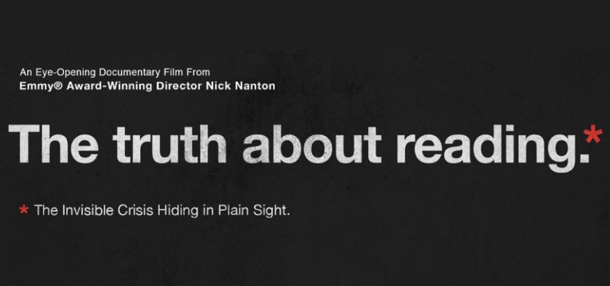 An image of a poster for the documentary, "The Truth About Reading".